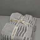 Snuggle Sac Checkered Throw Blanket for Couch,Reversible Soft Cozy Fluffy Blankets for Sofa Bedroom,Cute Lightweight Striped Throws for Women,Heather Light Grey,60x80 inches