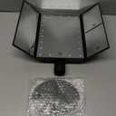 Deweisn Tabletop Mount Trifold Lighted Vanity Mirror with 21 LED Lights, Touch Screen and 3X/2X/1X Magnification, Two Power Supply Mode Make up Mirror,Travel Mirror (Black)