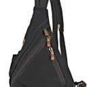 Canvas Sling Bag Convertible Crossbody Chest Bag Shoulder Backpack Daypack for Men Women Outdoor Cycling Travel