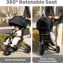 QPlay Baby Bike Stroller for Age 10 Months to 6 Years Old,8 in 1 Folding Toddler Bike Stroller with Removable Canopy & Guardrail Rotatable Seat -Tricycle for Toddlers Age 3-5 Boys & Girls Gift Trike