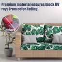 8Pcs Patio Stretch Cushion Covers, Outdoor Couch & Sofa Replacement Slipcovers for Patio Furniture Cushion Covers, Washable Reusable Furniture Protector, Square Large, Green Leaf