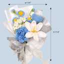 Crochet Flowers Bouquet, Crochet Rose Knitted Flower Bouquets for Valentine's Day, Mother's Day, Birthday for Woman, Man, Girlfriend, Wife, Lover, Mom (Blue-1)