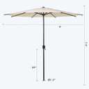 Abba Patio 9FT Lyon Outdoor Patio Umbrella Outdoor Table Umbrella with Push Button Tilt and Crank Market Umbrella 8 Sturdy Ribs UV Protection Waterproof for Garden Deck Backyard Pool Beige