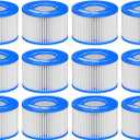 Type  Hot Tub Spa Filter Replacement Compatible with Lay-Z-Spa, Coleman SaluSpa 90352E 58323, Inflatable Hot Tub, Swimming Pool Pump Filter Type  Cartridge, 12 Pack