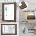AAZZKANG Rustic Wood Mirror Rectangle Decorative Wall Hanging Mirrors with Frame Large 26"x18" for Bedroom Living Room Bathroom Home Entryway