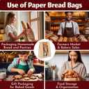 Brown Kraft Paper Bread Bags with Window & Tin Ties (100 Pack + Stickers) - 14x8.3x3.5" Professional Bakery Storage Bags, Wholesale Bread Packaging, Bulk Restaurant Supply Gift Goods
