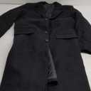 xxxiticat Men's Winter Trench Coat Long Sleeve Notch Lapel Single Breasted Quilted Cotton Long Overcoat Jacket Wool Pea Coat (Large, Black)