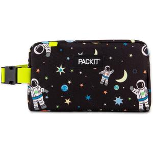 PackIt Freezable Snack Box, Spaceman, Built with ECOFREEZE Technology, Collapsible, Reusable, Zip Closure with Buckle Handle, Great for All Ages and Fresh Snacks on the go