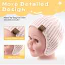 UAMOEI Baby Winter Hat Bear Kids Knit Beanie with Ears Girls Warm Hats for Boy Toddler Beanies Earflap Girl Infant Hat (US, Age, 0 Months, 6 Months, Pink+White)