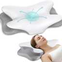 Cervical Neck Pillow for Pain Relief - Ergonomic Side Sleeper Pillow for Neck Support, Contour Pillow for Bed Sleeping, Cooling Memory Foam Pillows Orthopedic Pillow for Back Stomach Sleepers (White)