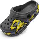 FolHaoth Toddlers Cute Cartoon Excavator Racecar Pattern Boys Girls Clogs Slip On Lightweight Breathable Kids Sandals Non Slip Indoor Outdoor Beach Pool Shower Slippers Shoes 24