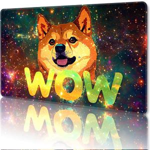 MTG Playmat Magic Card Playmat Game Mat,TCG & CCG Card Games Mat with Free Storage Bags Size 24 x 14 Inches (No with Zones,Wow-Dog)