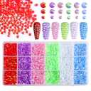 RODAKY 19200Pcs Resin Bulk Rhinestones for Tumblers 6 Color Round Crystals Gem Stones 3 Sizes Jelly Flatback Rhinestones for Nails Crafts Design Decoration Jewels Charms DIY Face Makeup Clothes Shoes