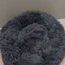 Dog Calming Beds for Small Medium Large Dogs - Round Donut Washable Puppy Dog Bed, Anti-Slip Faux Fur Fluffy Donut Cuddle Anxiety Cat Pet Bed (20" Dark Grey)