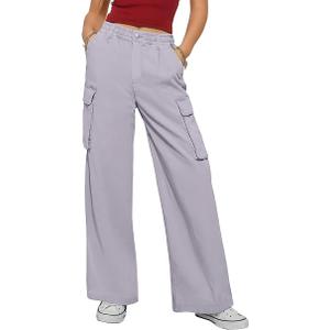 A
ANRABESS Women Scrub Cargo Pants High Waisted Wide Leg Lightweight Casual Relaxed Fit Pant 2026 Vacation Y2K Streetwear
 X-Large
