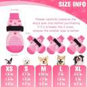 EXPAWLORER 6Pcs Anti Slip Dog Socks to Prevent Licking Paws, Dog Shoes for Winter, Double Sides Dog Boots & Paw Protectors Booties for Hardwood Floors with Grippers Small Medium Large Senior Dogs, M (Pink)