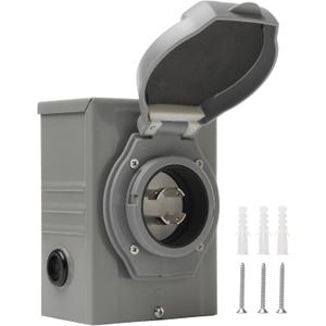 30 Amp Generator Inlet Box 4 Prong 125/250V - PB30, NEMA L14-30P Power Inlet Box - 7500 Watts Generator Inlet Plug for Outdoor Receptacle - Weatherproof Generator Outlet, ETL Listed