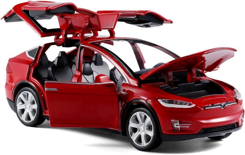 1/32 Model x Metal Die Casting Toy Car for 3 to 12 Year Old Boy Pull Back Car Toy with Sound and Lights (White), Small