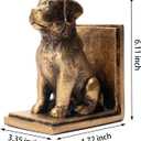 Book Ends for Shelves to Hold Books Heavy Duty,Decorative Bookend for Bookshelf Dcor,Cute Animal Dog Book Stopper Labrador Retriever Statues for Home, Office Desk Decoration,1pair