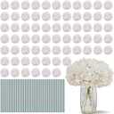 68PCS White Hydangea Artificial Flower Bulk Ivory Heads with 8" Stems, 6.2" Large Faux Hydrangeas Bulk for Wedding Centerpieces, Home Decor, Party, DIY Wreaths