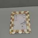 Handicrafts Home 5 by 7 Brown Picture Frame, Handmade Scallop pattern Bone inlay Photo Frame for Wall & Tabletop, Boho Farmhouse Vintage Home Decor, Gallery Wall Decor, Family Picture Frame Fall decor