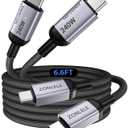 ZONLELE 240W USB C to USB C Cable Fast Charging, 2 Pack 6.6ft Type C Phone Charger Cord, Braided USBC for iPhone 17 16 15 Pro Max, Samsung S25 S24, Laptops, MacBook, iPad Air, Switch