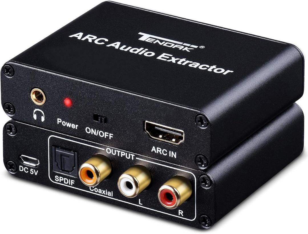 HDMI ARC Adapter, Tendak ARC Audio Extractor with Digital Optical TOSLINK SPDIF/Coaxial and Analog 3.5mm L/R Stereo Audio Converter for HDTV Soundbar Speaker Amplifier