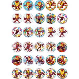 30 x Edible Cupcake Toppers  Iron Warrior Inspired Collection of Edible Cake Decorations | Uncut Edible on Wafer Sheet