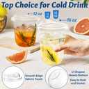 Homestockplus 15 oz Clear Plastic Cups with Lids (100 Pack) - Strawless Sip Lids, Leak-Proof & BPA-Free Iced Coffee Cups - Disposable Cold Drink Cups for Smoothies, Milkshake, Parties, Events