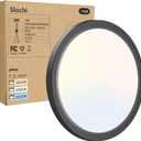 1PACK LED Flush Mount Ceiling Light Fixture, 3000K-4000K-6500K & 100W Equivalent Modern Kitchen Ceiling Lamp 15W 1500Lm 7.5 Inch Closet Round Surface for Bathroom Laundry Bedroom Hallway, Black