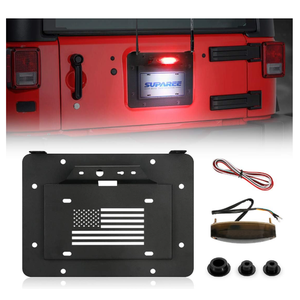 SUPAREE Spare Tire Delete License Plate Relocation Kit Jeep Jk Spare Tire Delete w/Plate Illuminate Light Third Brake Light Fits for 20072018 Wrangler JK & Unlimited