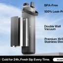 POWCAN 26 oz Insulated Water Bottle with 2-in-1 Straw and Spout Lid, Keep Cold 24H, Leak-Proof, Fits in Car Cup Holder, Stainless Steel Water Bottle for Sports, Travel, Gym, and School (Obsidian)