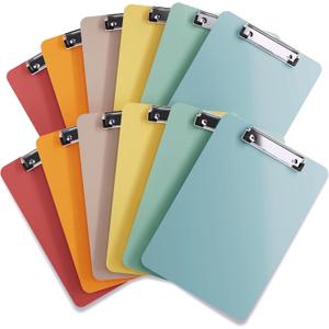 Clipboards  Set of 12 Plastic Clip Boards 8.5x11 Bulk | Colored Acrylic Clipboards for Classroom, Boho Classroom Decor, Teacher Supplies | Cute Clip Board for Kids, Office, Coaching, Medical, School Clipboards  Set of 12 Plastic Clip Boards 8.5x11 Bulk | Colored Acrylic Clipboards for Classroom, Boho Classroom Decor, Teacher Supplies | Cute Clip Board for Kids, Office, Coaching, Medical, School