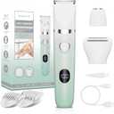 RUIBO Bikini Trimmer for Women, 3-in-1 Painless Electric Razors for Silk Skin, Wet/Dry Body Hair Shaver for Face Nose Eyebrow Arms Armpit Legs Pubic Area, IPX7 Waterproof, Ceramic Blade