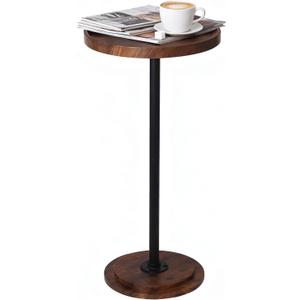 Home Dector Sofa Side Table, Small Drink Table for Small Spaces, Coffee End Table with Wood Leg for Living Room, Bedroom, Corners(Rustic Brown)