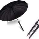 Samurai Umbrella Umbrella Creative Semi-Automatic Samurai Umbrella,Windproof Outdoor Umbrella.Sun Protection Umbrella Black.The Best Creative Gift.