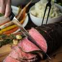 2 x Carving Knife and Fork Set, Carving Set for Chicken Meat Turkey Carving Knife and Fork Set, BBQ Knife Set