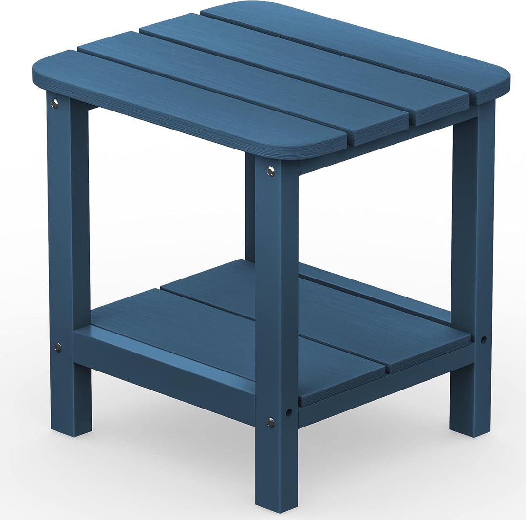 SERWALL Adirondack Table Outdoor Side Table- Blue
