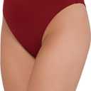Steve Madden Women's High Leg High Waist Bikini Bottom with Studs (Red, S)