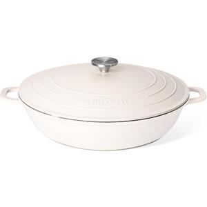 Nuovva Dutch Oven Pot with Lid – Non Stick Dutch Oven for Sourdough Bread Baking – Cast Aluminum Cooking Pot – Oven Safe Stock Pot – 5.5-Quart, 12 Inch, Gray – by Nuovva