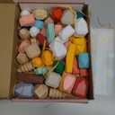 YHHYTOY 48 PCS Wooden Stacking Rocks Stones Building Blocks, Montessori Toys for 3+ Year Old Preschool Learning Activities Balancing Stacking Game, Birthday Gifts for 3 4 5 6 Year Old Girls Boys Kids