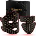 Yahi Red Light Therapy for Face, Led Face Mask Light Therapy, 7 Colors LED Face & Neck Mask Light Therapy At Home, Black