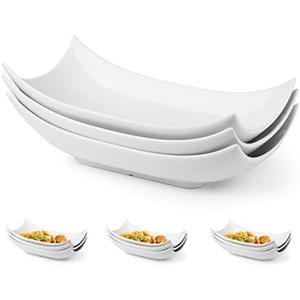 LAUCHUH Decorative Bowl Serving Platter White Serving Dishes Decorative Centerpiece Deep Serving Bowl Serving Dishes and Platters 12-Inch for Thanksgiving, Christmas, Party 1 Pack