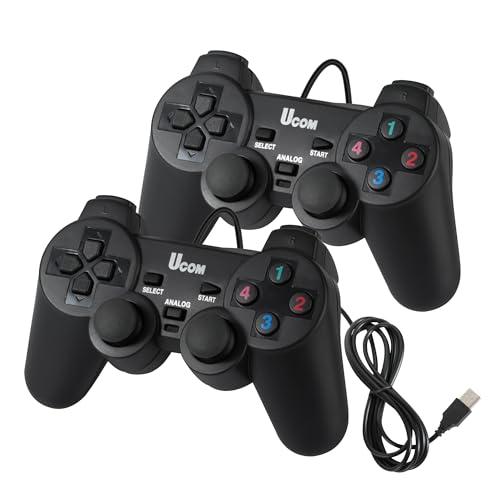 Umierke Wired USB Game Controller for Windows PC/Raspberry Pi, Dual Vibration Gaming Joystick, Gamepad for Laptop Desktop (Windows 11/10/8/7) & Steam/Roblox/RetroPie/RecalBox
