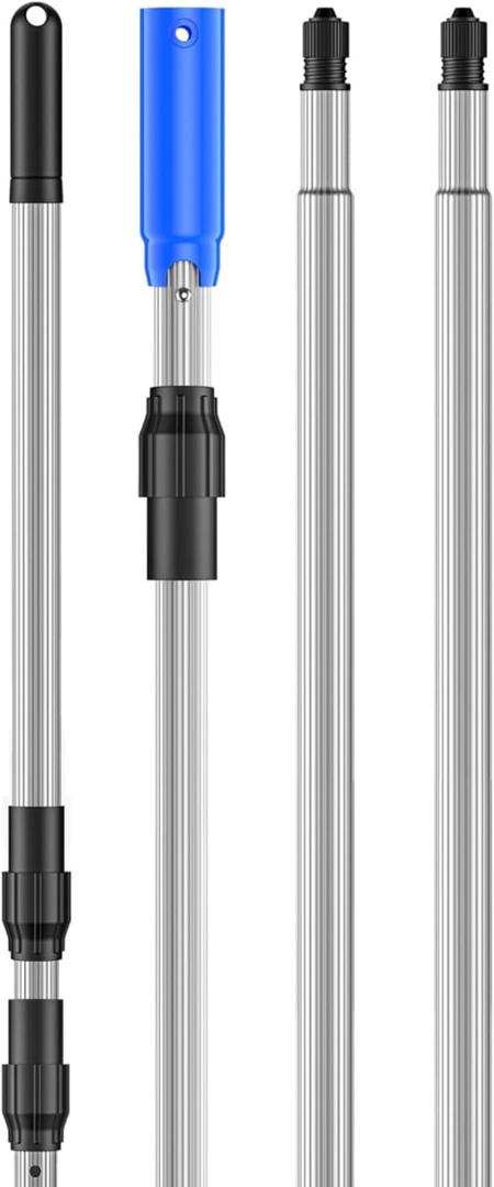 TOPDING & HZ Professional15.2 Foot Pool Pole Telescoping Swimming Pool Cleaning Poles,Adjustable Telescopic Pole for Skimmer Net,Brush,Vacuum Heads