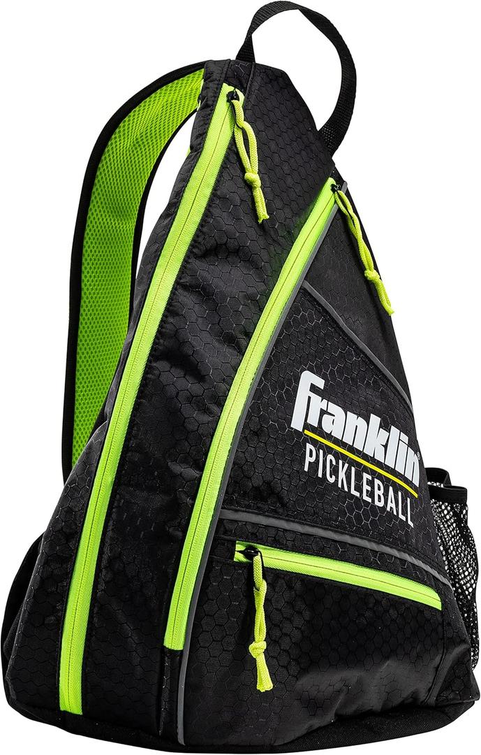 Franklin Sports Pickleball-x Elite Performance Sling Bag (Black/Green)