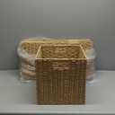 Foldable Storage Cube Bins Set of 4, Paper Woven Square Baskets, Natural, 11" x 11" x 11"