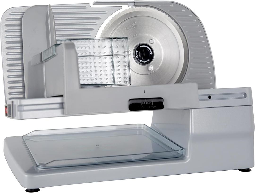 Chef'sChoice 615A Electric Meat Slicer Features Precision Thickness Control and Tilted Food Carriage for Fast and Efficient Slicing with Removable Blade for Easy Clean 7" Stainless steel
