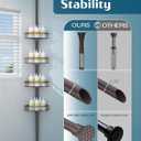 SEIRIONE Rustproof Shower Corner Caddy Organizer for Bathroom, Tension Pole with 4 Baskets, for Bathtub Storage Rack, 34 to 116 Inch Height, Bronze
