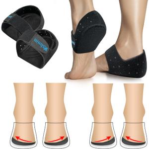 Heel Protectors for Supination & Pronation, 2 Layers Adjustable Supination Correction Insoles, Orthopedic Insoles for Bow Legs, Knee Pain, Foot Alignment (Black, Large : Women 8-12/Men 7.5-13)